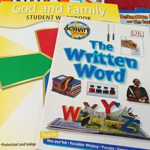 Cub scout books: God and family workbook and the written word book